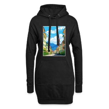 Bozen Italien Vintage Reiseposter WPA Souvenir - Hoodie-Kleid - Schwarz - Vorne