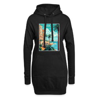 Cote D Azur Frankreich Vintage Reiseposter Souvenir - Hoodie-Kleid - Schwarz - Vorne