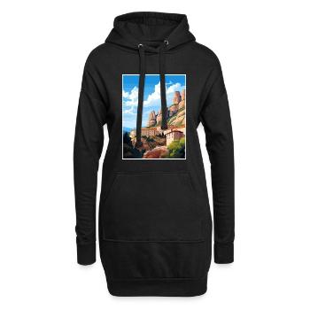 Montserrat Spanien Vintage Reiseposter Souvenir - Hoodie-Kleid - Schwarz - Vorne