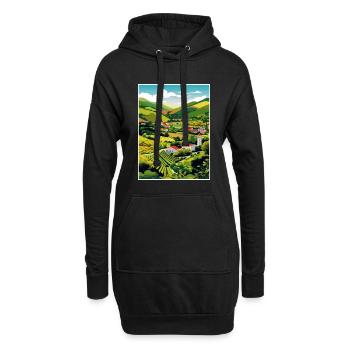 Vallée du Douro Portugal Vintage Travel Poster WPA - Sweat-shirt à capuche long Femme - noir - Devant