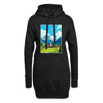 Bohinjska Bistrica Slovénie Affiche de voyage Vintage - Sweat-shirt à capuche long Femme - noir - Devant