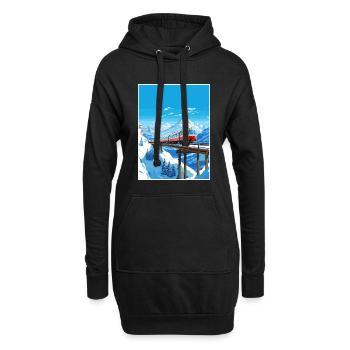 Glacier Express Suisse Affiche de voyage Vintage - Sweat-shirt à capuche long Femme - noir - Devant