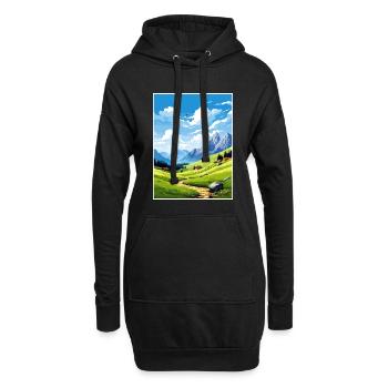 Velika Planina Slovénie Lac de Bled Affiche de voyage - Sweat-shirt à capuche long Femme - noir - Devant