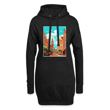 Danzig Polnische Ostseeküste Polen Reiseplakat - Hoodie-Kleid - Schwarz - Vorne
