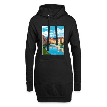 Ljubljana Slovénie Vintage voyage affiche Souvenir - Sweat-shirt à capuche long Femme - noir - Devant
