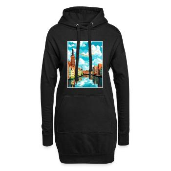 Danzig Polnische Ostseeküste Polen Reiseplakat - Hoodie-Kleid - Schwarz - Vorne