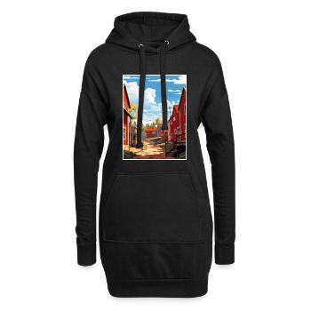 Porvoo Finlande Vintage voyage affiche WPA Souvenir - Sweat-shirt à capuche long Femme - noir - Devant