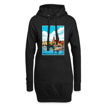Rostock Allemagne Vintage voyage affiche WPA Souvenir - Sweat-shirt à capuche long Femme - noir - Devant