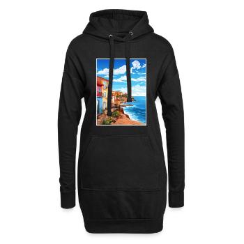 Asturies Espagne affiche de voyage vintage WPA Souvenir - Sweat-shirt à capuche long Femme - noir - Devant