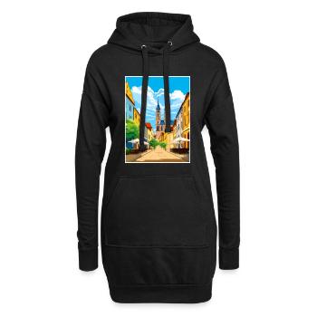 Magdebourg décoration Allemagne Vintage Travel Poster - Sweat-shirt à capuche long Femme - noir - Devant