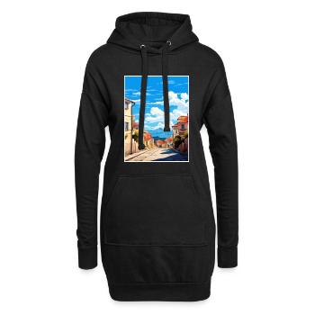 Viseu Portugal Vintage voyage affiche WPA Souvenir - Sweat-shirt à capuche long Femme - noir - Devant