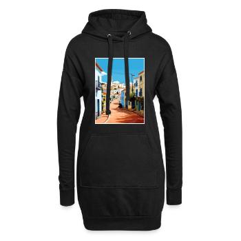 Albufeira Portugal Cascais Affiche de voyage Vintage - Sweat-shirt à capuche long Femme - noir - Devant