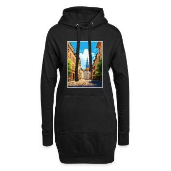Munich décoration Allemagne Vintage affiche de voyage - Sweat-shirt à capuche long Femme - noir - Devant