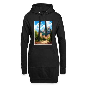 Montserrat Spanien Vintage Reiseplakat Souvenir - Hoodie-Kleid - Schwarz - Vorne