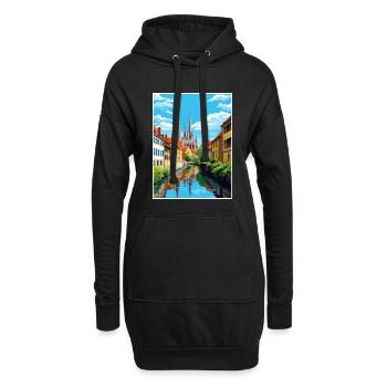 Chartres France Affiche de voyage vintage WPA Souvenir - Sweat-shirt à capuche long Femme - noir - Devant