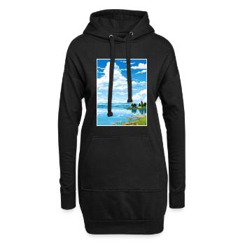 Lac Varèse Italie Vintage Travel Poster Souvenir - Sweat-shirt à capuche long Femme - noir - Devant