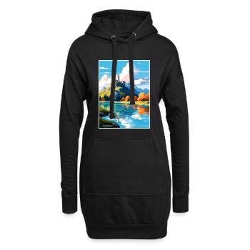 Château de Bled Slovénie Affiche de voyage vintage WPA Art - Sweat-shirt à capuche long Femme - noir - Devant