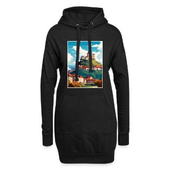 Ljubljana Slovénie Vintage voyage affiche Souvenir - Sweat-shirt à capuche long Femme - noir - Devant