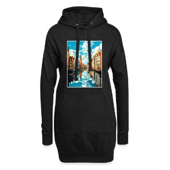 Reiseplakat Danzig, polnische Ostseeküste, Polen - Hoodie-Kleid - Schwarz - Vorne