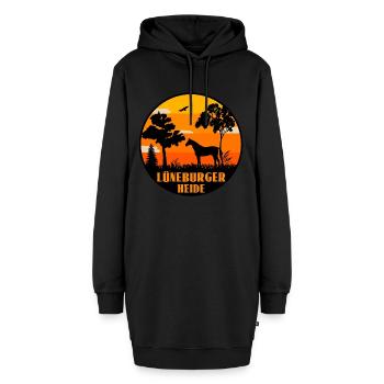 Lüneburger Heide - Hoodie-Kleid - Schwarz - Vorne - AI Model Female 172 light (172cm)