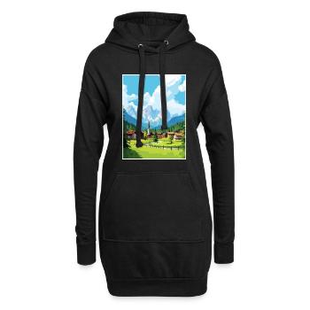 Kranjska Gora Slovénie affiche de voyage vintage WPA - Sweat-shirt à capuche long Femme - noir - Devant