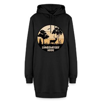 Lüneburger Heide - Hoodie-Kleid - Schwarz - Vorne - AI Model Female 172 light (172cm)