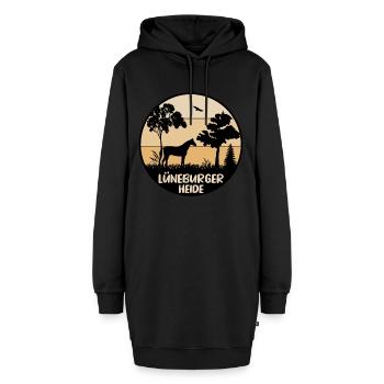 Lüneburger Heide - Hoodie-Kleid - Schwarz - Vorne - AI Model Female 172 light (172cm)