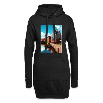 Bydgoszcz Pologne Vintage voyage affiche Souvenir - Sweat-shirt à capuche long Femme - noir - Devant