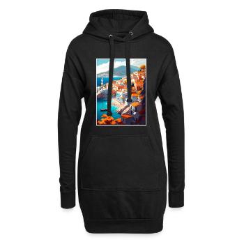 Hydra Griechenland Dekoration Vintage Reiseposter WPA - Hoodie-Kleid - Schwarz - Vorne