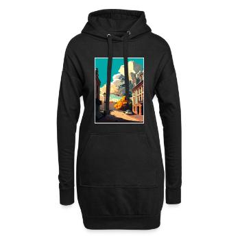 lodz Pologne Vintage voyage affiche WPA Souvenir - Sweat-shirt à capuche long Femme - noir - Devant
