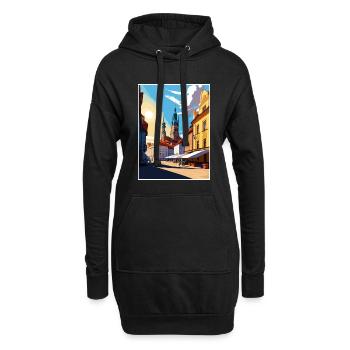 Plzen République tchèque Vintage voyage affiche WPA Art - Sweat-shirt à capuche long Femme - noir - Devant