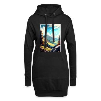 Krkonose République tchèque Affiche de voyage vintage WPA - Sweat-shirt à capuche long Femme - noir - Devant