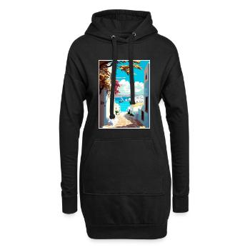Paros Grèce Décoration Vintage Voyage Poster WPA - Sweat-shirt à capuche long Femme - noir - Devant