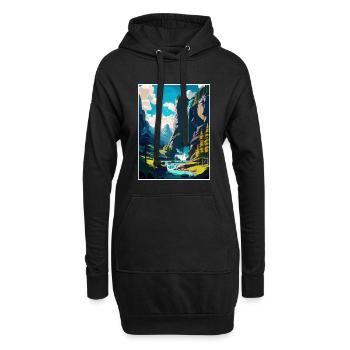 Trummelbachfälle Schweiz Reiseplakat - Hoodie-Kleid - Schwarz - Vorne