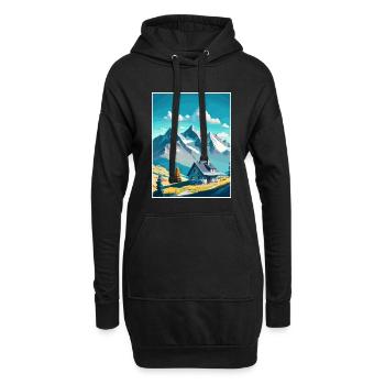 Le Chasseron Falls Suisse Affiche de voyage - Sweat-shirt à capuche long Femme - noir - Devant