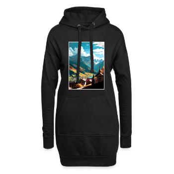 Sion Schweiz Vintage Reiseposter Souvenir - Hoodie-Kleid - Schwarz - Vorne