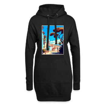 Cascais Portugal Affiche de voyage vintage souvenir - Sweat-shirt à capuche long Femme - noir - Devant