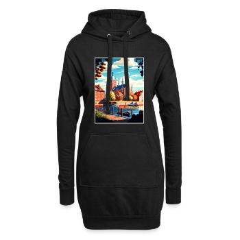 Orebro Suède Vintage voyage affiche WPA Souvenir - Sweat-shirt à capuche long Femme - noir - Devant