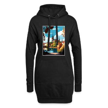 Linköping Suède Vintage voyage affiche Souvenir - Sweat-shirt à capuche long Femme - noir - Devant