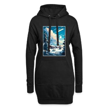Kiruna Suède Vintage voyage affiche WPA Souvenir - Sweat-shirt à capuche long Femme - noir - Devant