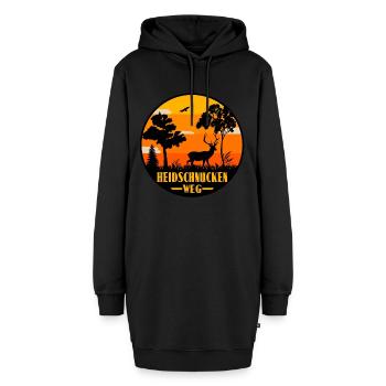 Heidschnuckenweg - Hoodie-Kleid - Schwarz - Vorne - AI Model Female 172 light (172cm)