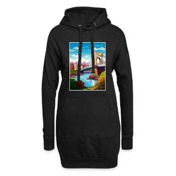 Bristol Angleterre pont Vintage voyage affiche WPA - Sweat-shirt à capuche long Femme - noir - Devant