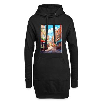 Covent Garden Londres Angleterre Vintage voyage affiche - Sweat-shirt à capuche long Femme - noir - Devant