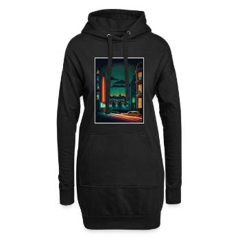 Dublin Skyline Irlande Vintage Travel Poster WPA - Sweat-shirt à capuche long Femme - noir - Devant