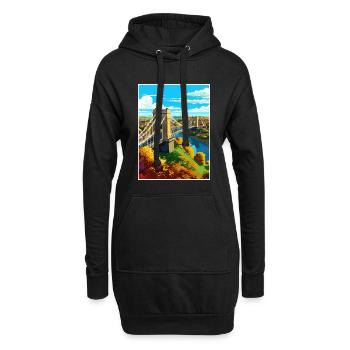 Bristol Angleterre pont Vintage voyage affiche WPA - Sweat-shirt à capuche long Femme - noir - Devant