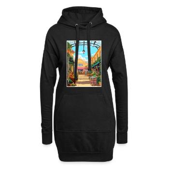 Covent Garden Londres Angleterre Vintage voyage affiche - Sweat-shirt à capuche long Femme - noir - Devant
