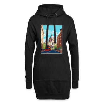 St Paul S cathédrale Londres Angleterre affiche de voyage - Sweat-shirt à capuche long Femme - noir - Devant