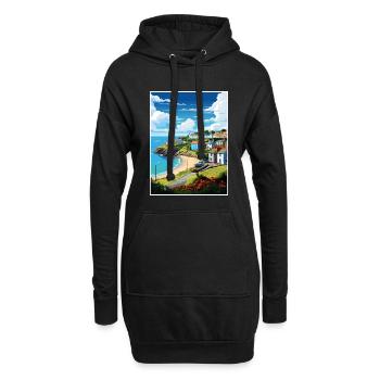 The Roseland Peninsula Cornwall Travel Poster - Hoodie Dress - black - Front