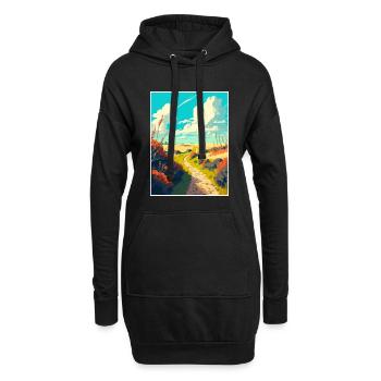 Affiche de voyage de randonnée sur le sentier national Ridgeway - Sweat-shirt à capuche long Femme - noir - Devant
