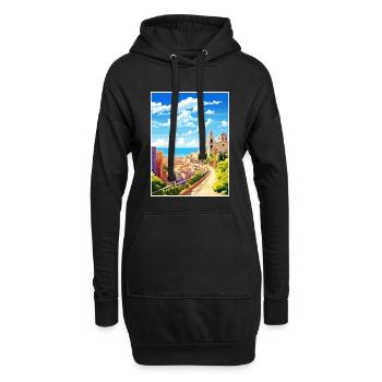 Malaga Espagne Vintage voyage affiche WPA Souvenir - Sweat-shirt à capuche long Femme - noir - Devant